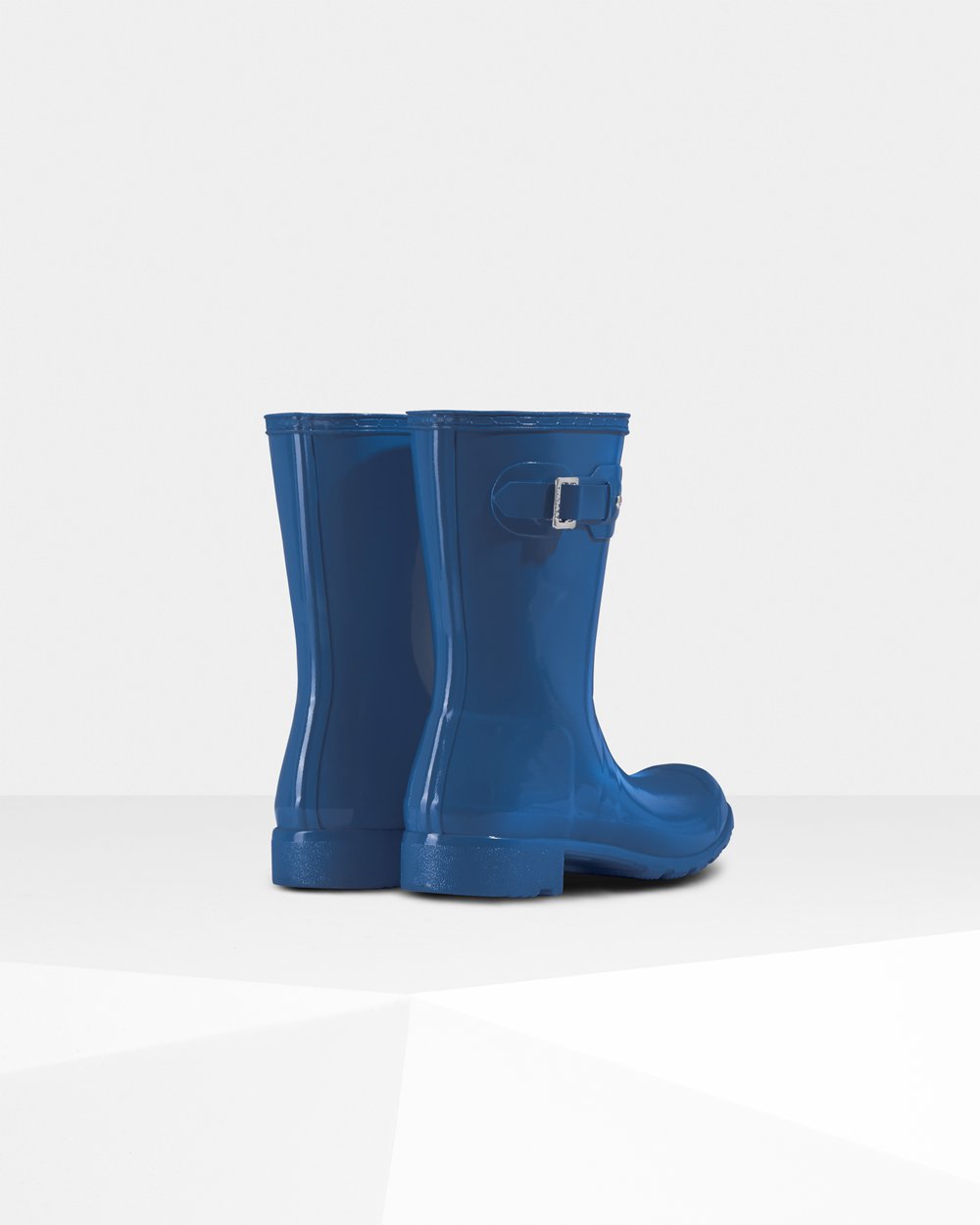 Hunter Original Tour Foldable Gloss For Women - Short Rain Boots Blue | India ZFKRJ6527